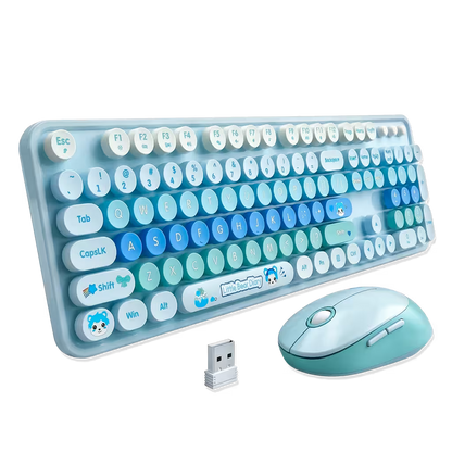 Combo Teclado Mouse Inalámbrico MOFII Sweet — Azul | 2.4G Ergónomico Silencioso