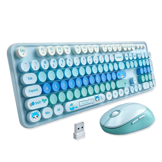 Combo Teclado Mouse Inalámbrico MOFII Sweet — Azul | 2.4G Ergónomico Silencioso