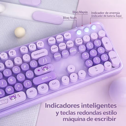 Combo Teclado Mouse Inalámbrico MOFII Sweet — 2.4G Ergónomico Silencioso 4 Botones