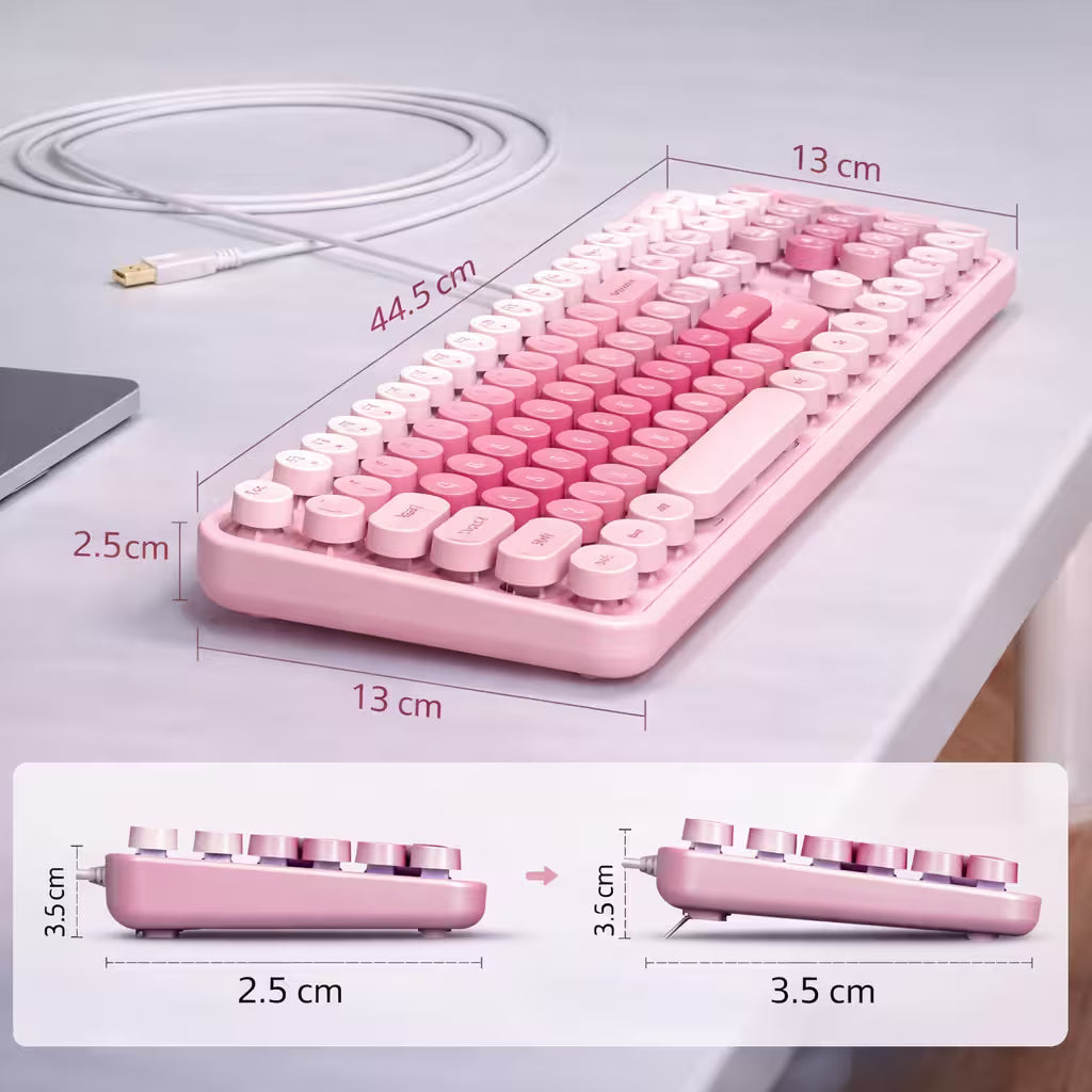 Teclado Cable MOFii Sweet Rosado - 104 Teclas Retro USB M... - vista 4 teclado gamer
