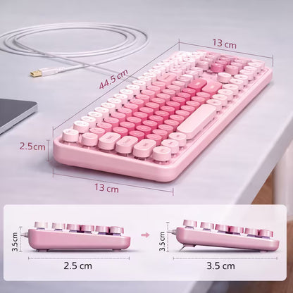 Teclado Cable MOFii Sweet Rosado - 104 Teclas Retro USB M... - vista 4 teclado gamer