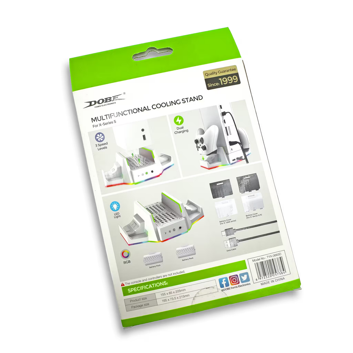 BASE VERTICAL MULTIFUNCIONAL DOBE - Series S | RGB, Carga Dual, Refrigerante y Organización