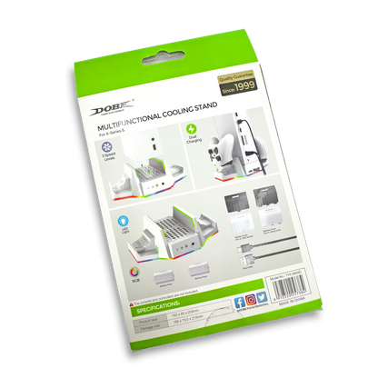 BASE VERTICAL MULTIFUNCIONAL DOBE - Series S | RGB, Carga Dual, Refrigerante y Organización