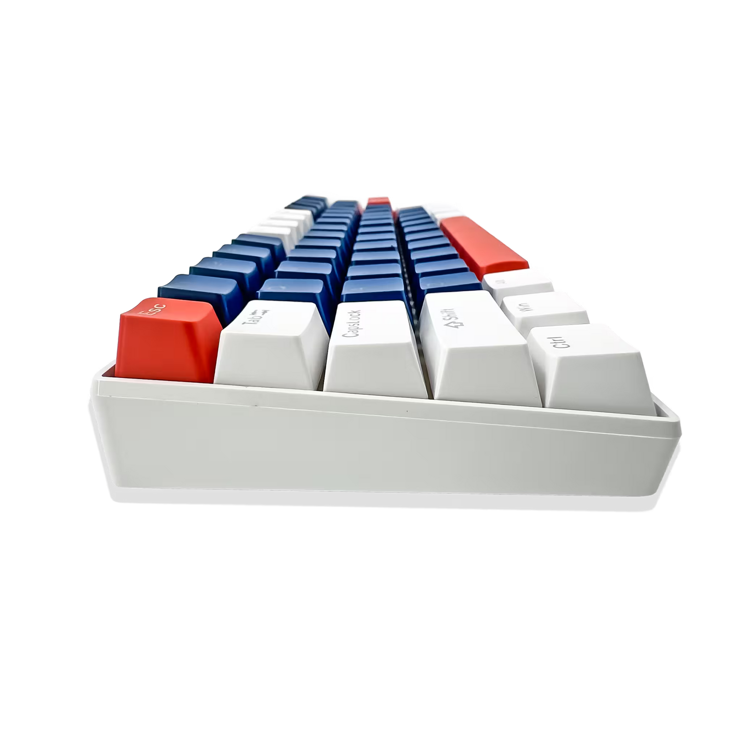 Teclado Mecánico T-Wolf T60 60% RGB  Azul-Blanco - Switches Azules Anti-Ghosting USB-C