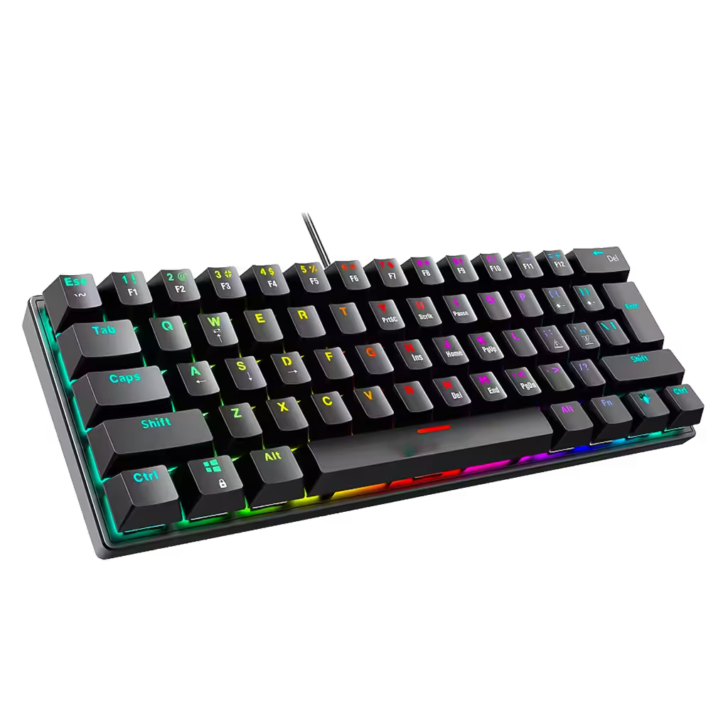 Teclado Mecánico T-Wolf T61 Pro-Gamer | 63 Teclas RGB Anti-Ghosting USB
