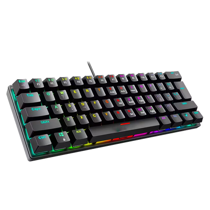 Teclado Mecánico T-Wolf T61 Pro-Gamer | 63 Teclas RGB Anti-Ghosting USB