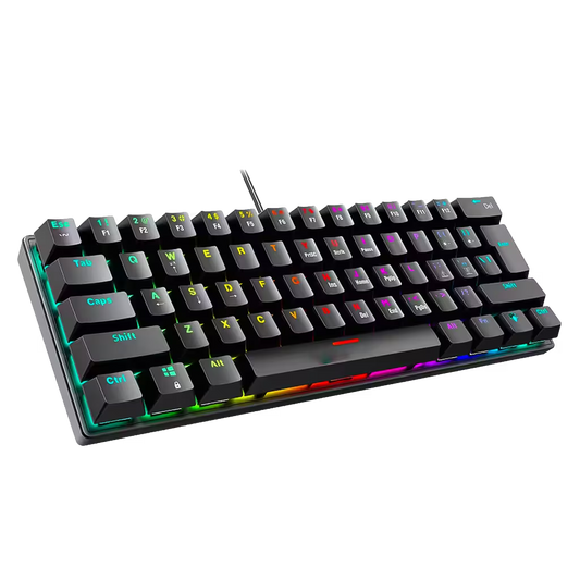 Teclado Mecánico T-Wolf T61 Pro-Gamer | 63 Teclas RGB Anti-Ghosting USB