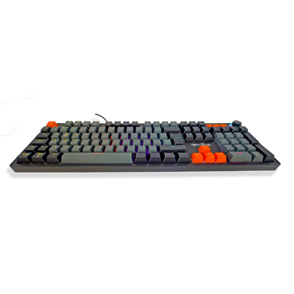 Teclado Mecánico Weibo WB-555 RGB Gris - Switches Rojos Full-Size 104 Teclas Cable