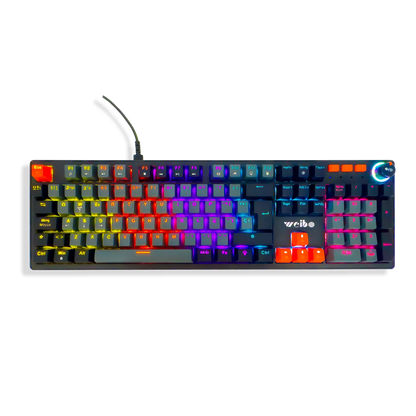 Teclado Mecánico Weibo WB-555 RGB Gris - Switches Rojos Full-Size 104 Teclas Cable