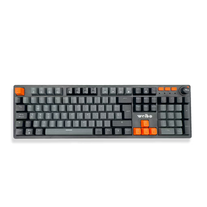 Teclado Mecánico Weibo WB-555 RGB Gris - Switches Rojos Full-Size 104 Teclas Cable
