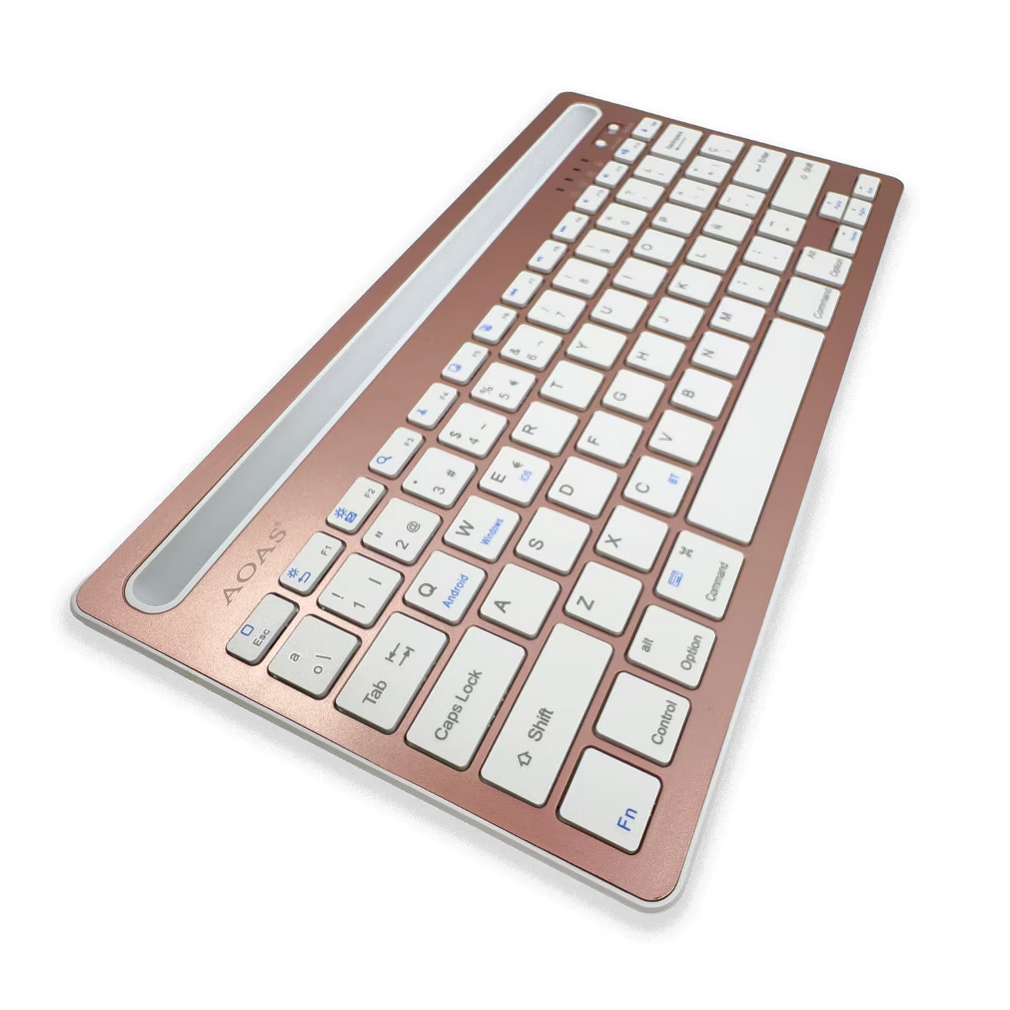 Teclado Inalámbrico Bluetooth Tipo C AOAS AS-199 | Dual Mode, Recargable y Multidispositivo para Tablet/Laptop | ROSADO