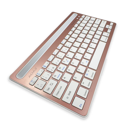 Teclado Inalámbrico Bluetooth Tipo C AOAS AS-199 | Dual Mode, Recargable y Multidispositivo para Tablet/Laptop | ROSADO