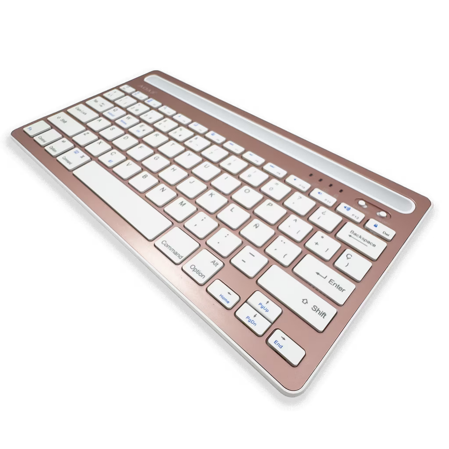 Teclado Inalámbrico Bluetooth Tipo C AOAS AS-199 | Dual Mode, Recargable y Multidispositivo para Tablet/Laptop | ROSADO