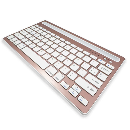 Teclado Inalámbrico Bluetooth Tipo C AOAS AS-199 | Dual Mode, Recargable y Multidispositivo para Tablet/Laptop | ROSADO