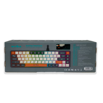 Teclado Gamer Weibo WB-333: Compacto, Cable Tipo-C y Luz Multicolor