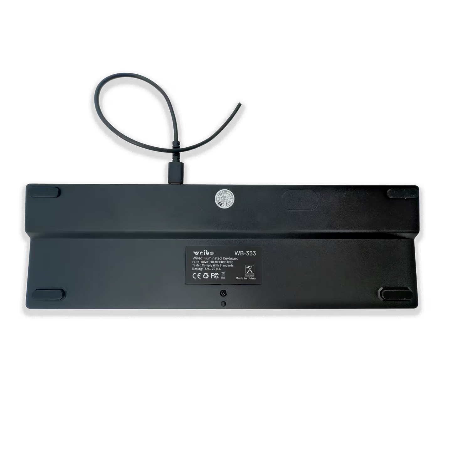 Teclado Gamer Weibo WB-333: Compacto, Cable Tipo-C y Luz Multicolor