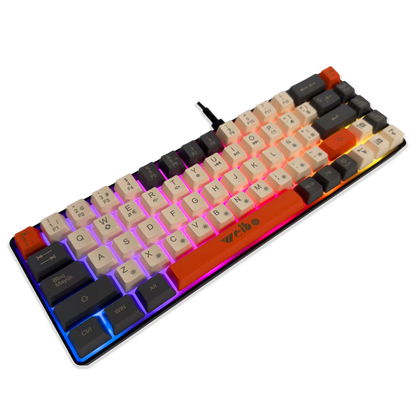 Teclado Gamer Weibo WB-333: Compacto, Cable Tipo-C y Luz Multicolor