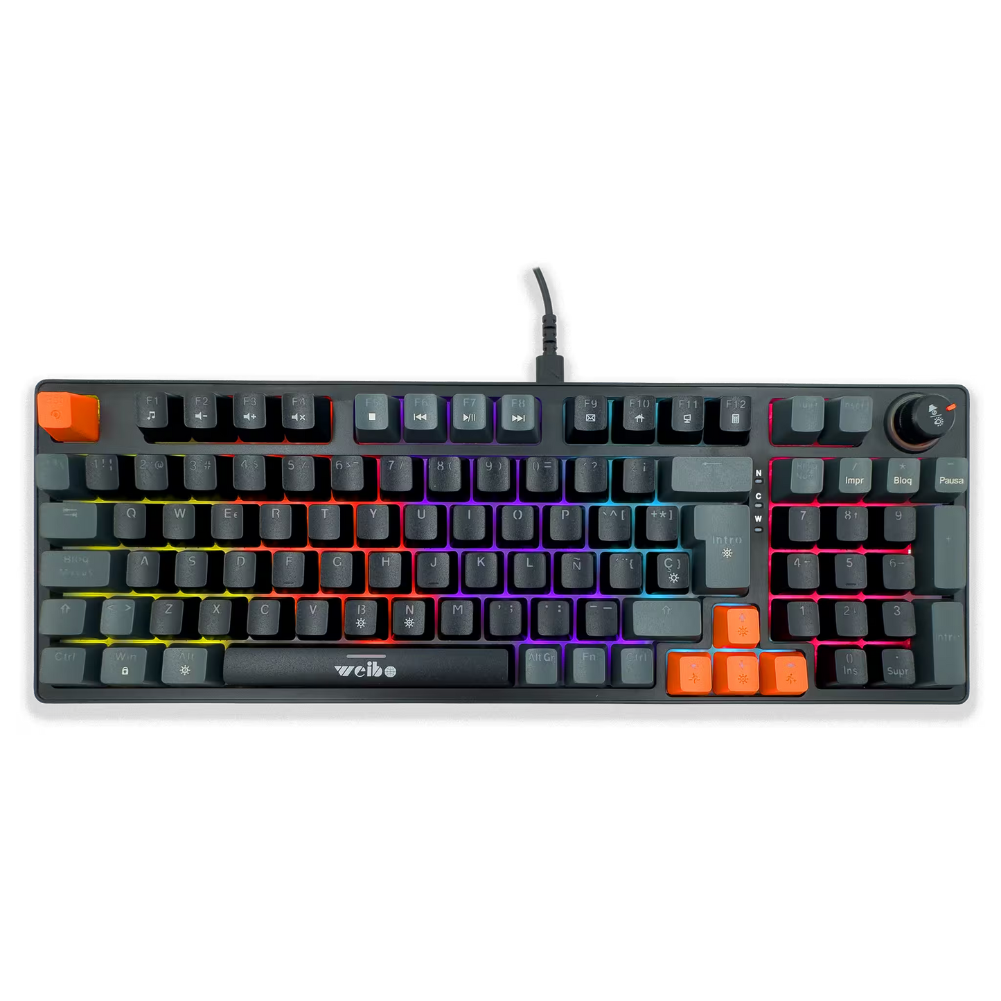 Teclado Mecánico Weibo WB-666 Negro – Switches Red | 97 Teclas | Iluminación Dinámica | Cable