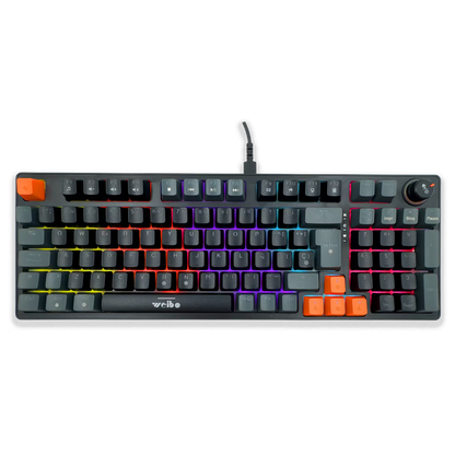 Teclado Mecánico Weibo WB-666 Negro – Switches Red | 97 Teclas | Iluminación Dinámica | Cable