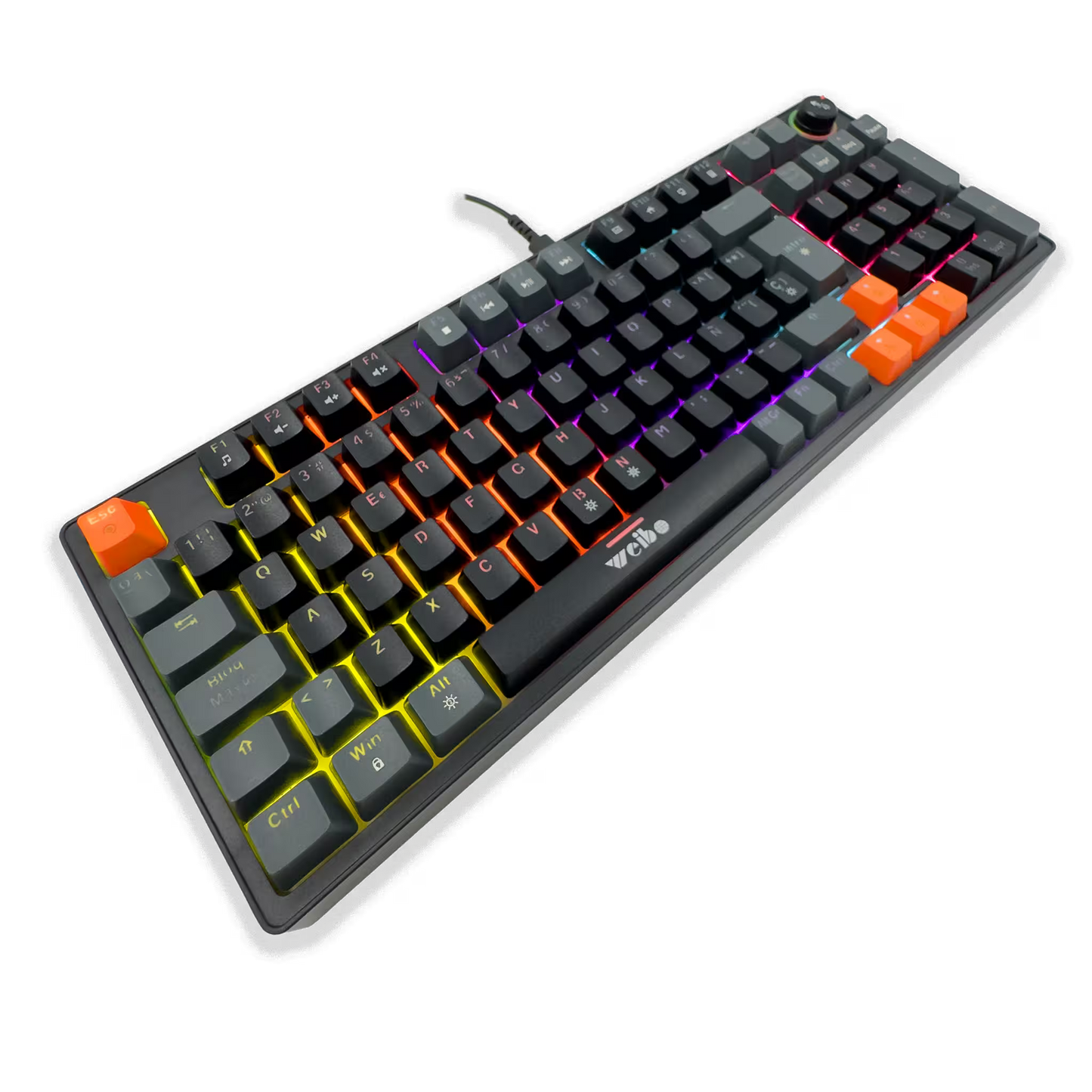 Teclado Mecánico Weibo WB-666 Negro – Switches Red | 97 Teclas | Iluminación Dinámica | Cable