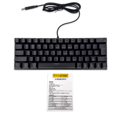 Teclado Mecánico T-Wolf T61 Pro-Gamer | 63 Teclas RGB Anti-Ghosting USB