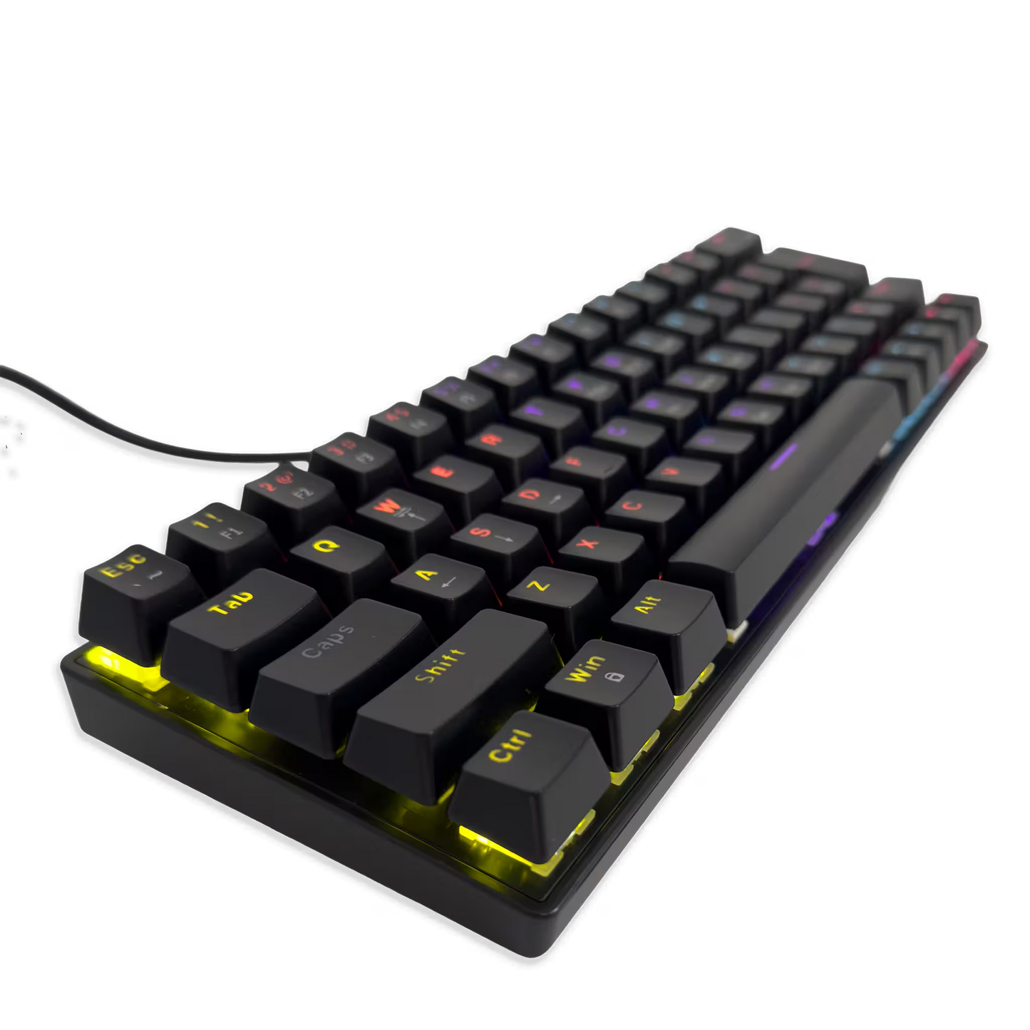 Teclado Mecánico T-Wolf T61 Pro-Gamer | 63 Teclas RGB Anti-Ghosting USB