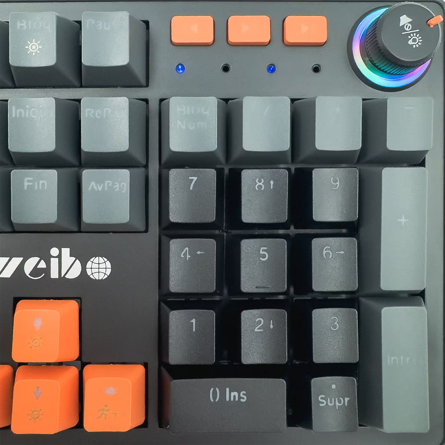 Teclado Mecánico Weibo WB-555 RGB Negro — Switches Rojos Full-Size 104 Teclas Cable
