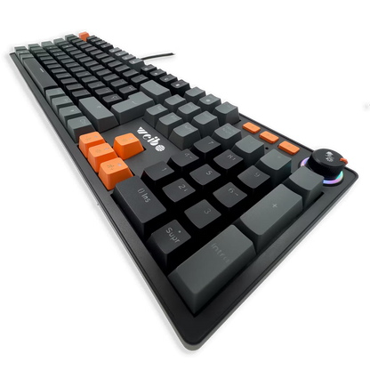 Teclado Mecánico Weibo WB-555 RGB Negro — Switches Rojos Full-Size 104 Teclas Cable