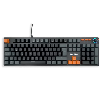 Teclado Mecánico Weibo WB-555 RGB Negro — Switches Rojos Full-Size 104 Teclas Cable