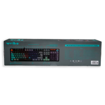Teclado Mecánico Weibo WB-555 RGB Negro — Switches Rojos Full-Size 104 Teclas Cable