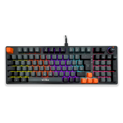 Teclado Mecánico Weibo WB-666 Gris – Switches Red | Iluminación Dinámica | Full-Size | Cable