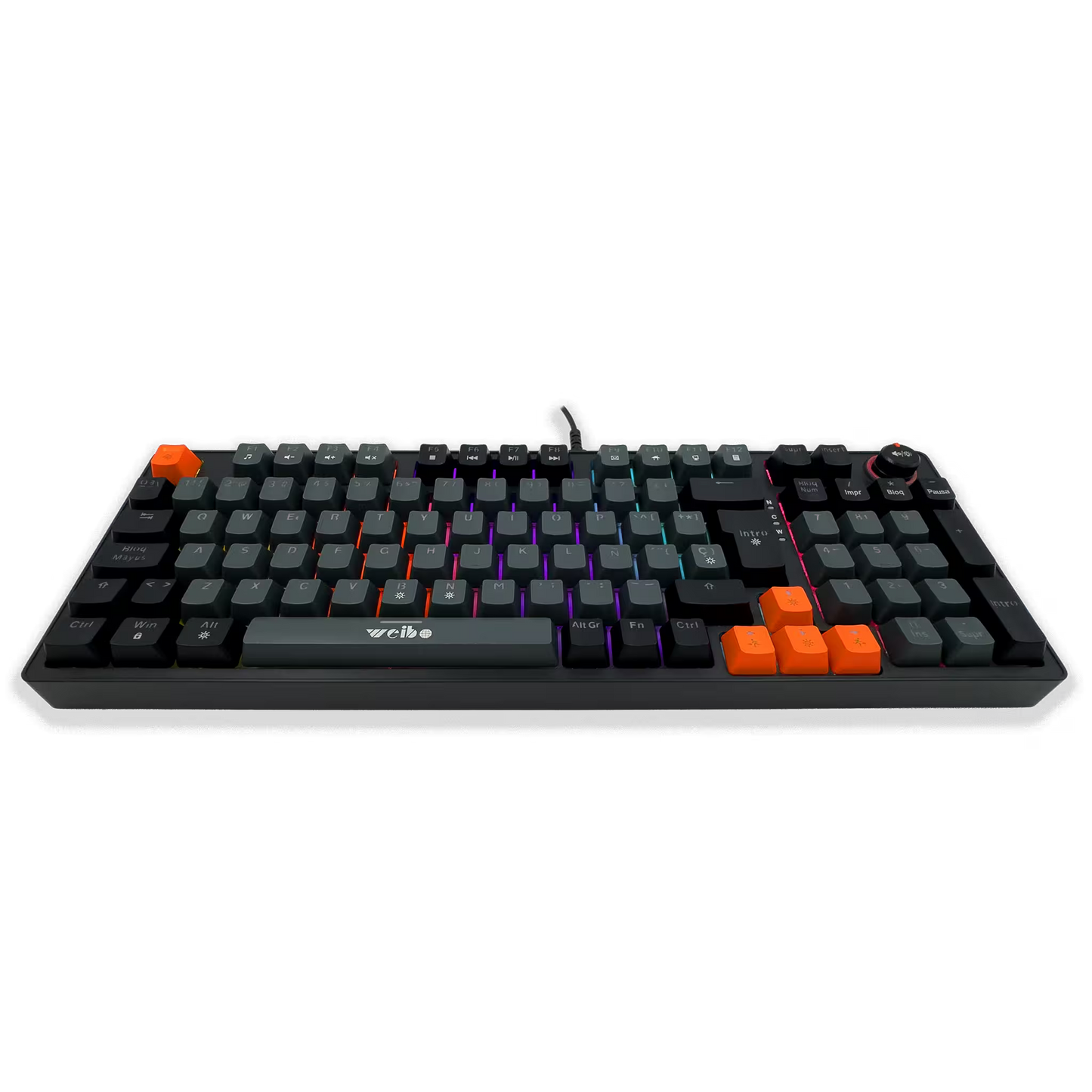 Teclado Mecánico Weibo WB-666 Gris – Switches Red | Iluminación Dinámica | Full-Size | Cable