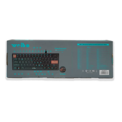 Teclado Mecánico Mini Weibo WB-777 RGB - Compacto Switches Mecánicos Gaming Cable