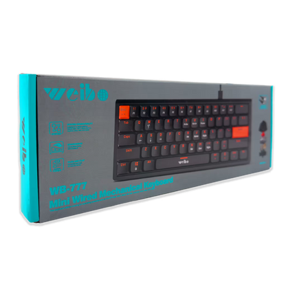 Teclado Mecánico Mini Weibo WB-777 RGB - Compacto Switches Mecánicos Gaming Cable