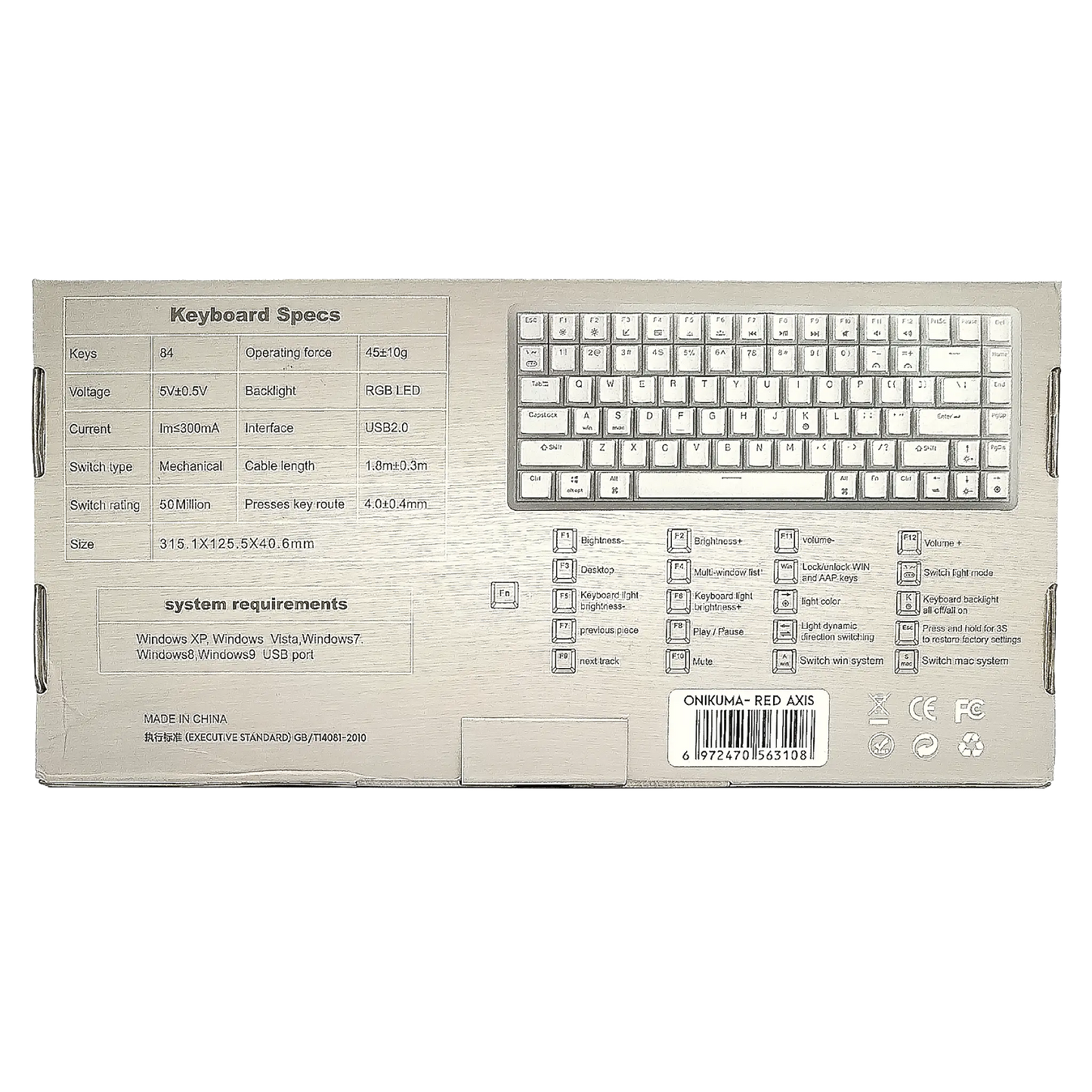 TECLADO MECÁNICO ONIKUMA G30