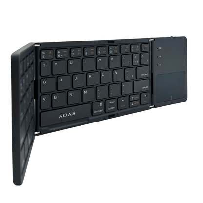 Teclado Plegable Bluetooth AOAS A-1008 con Touchpad Negro - Triple Plegable 40H Batería