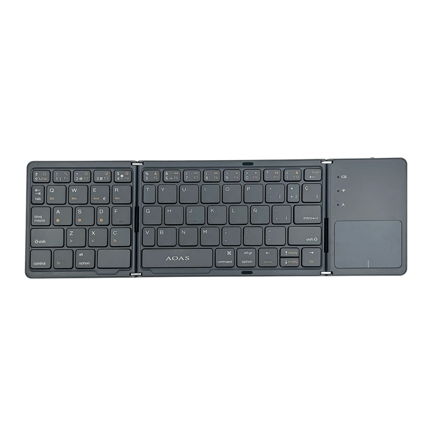 Teclado Plegable Bluetooth AOAS A-1008 con Touchpad Negro - Triple Plegable 40H Batería