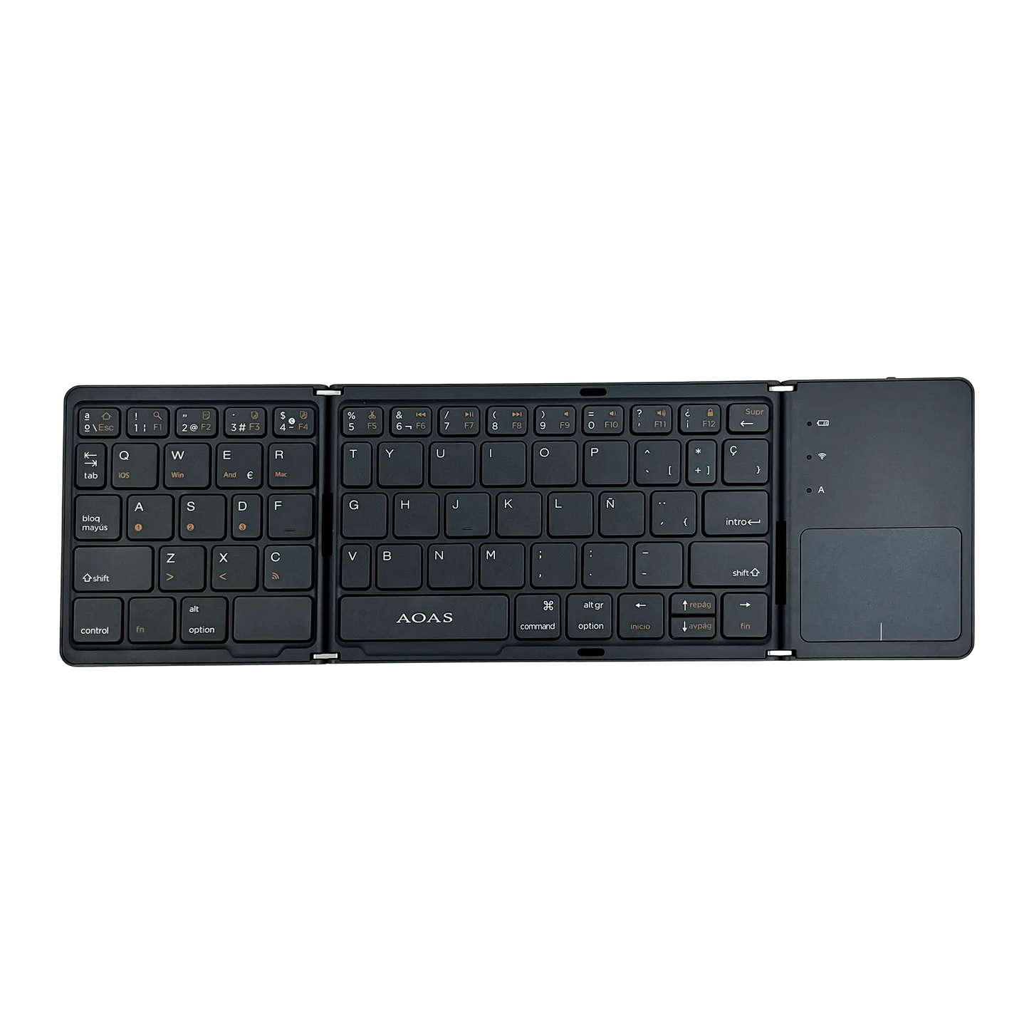 Teclado Plegable Bluetooth AOAS A-1008 con Touchpad Negro - Triple Plegable 40H Batería