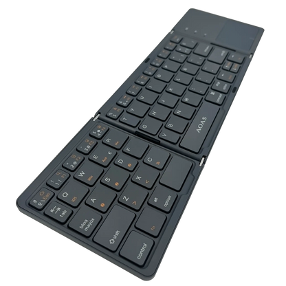 Teclado Plegable Bluetooth AOAS A-1008 con Touchpad Negro - Triple Plegable 40H Batería