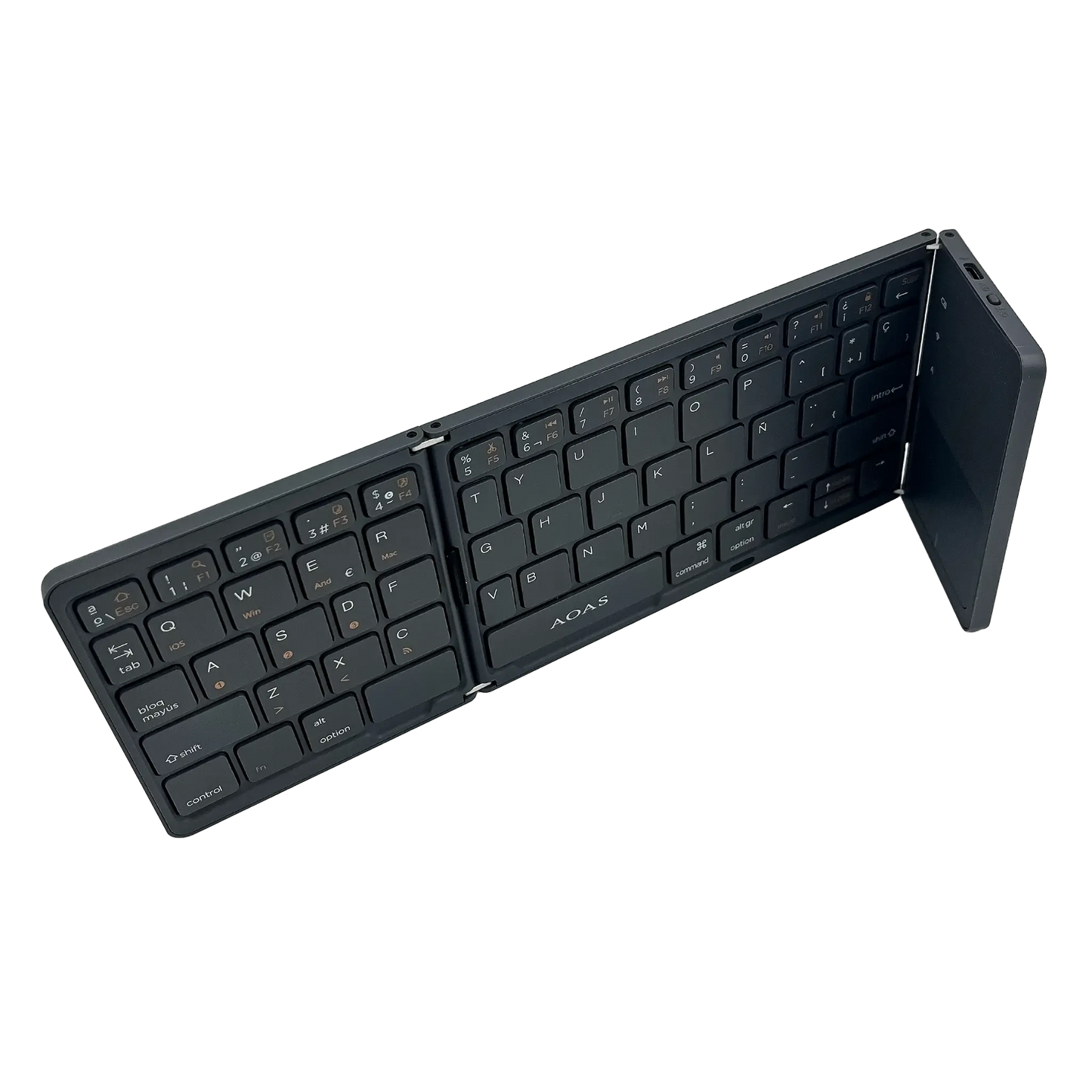 Teclado Plegable Bluetooth AOAS A-1008 con Touchpad Negro - Triple Plegable 40H Batería