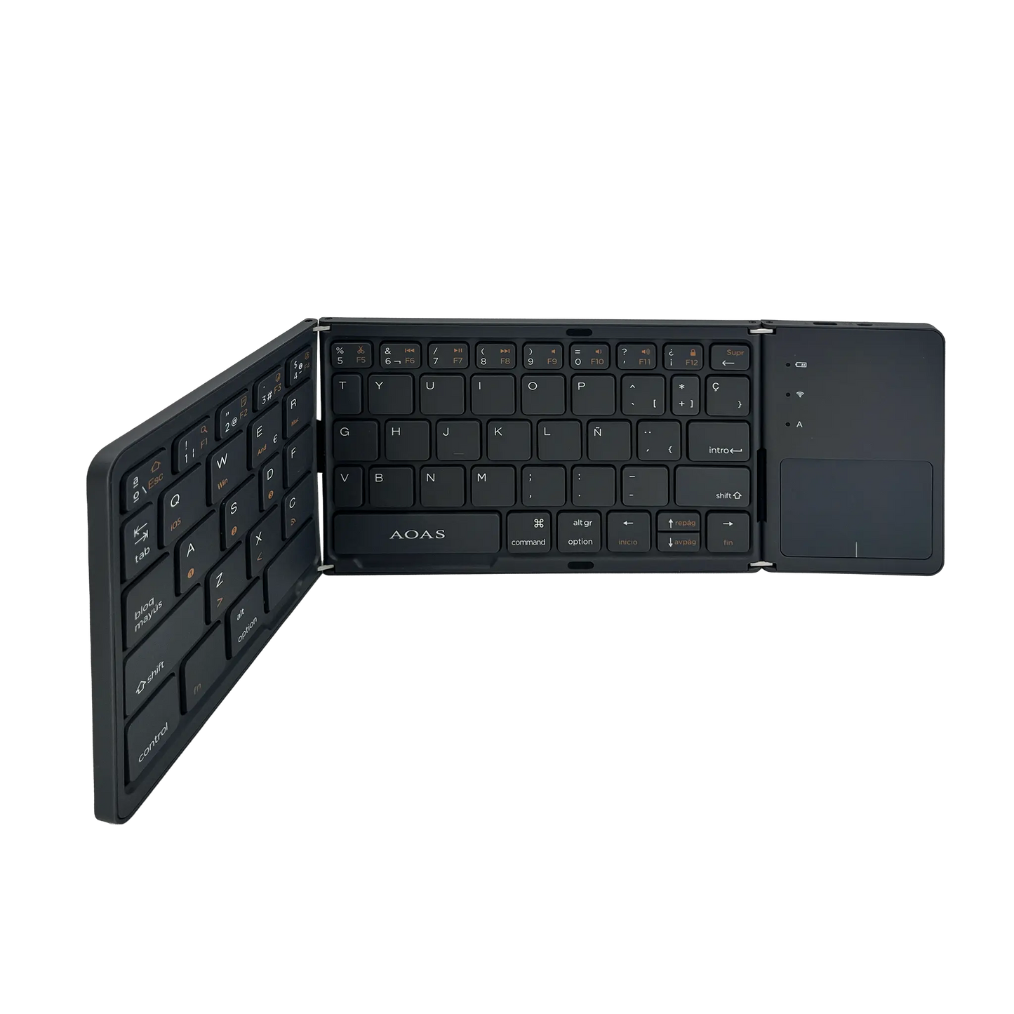 Teclado Plegable Bluetooth AOAS A-1008 con Touchpad Negro - Triple Plegable 40H Batería