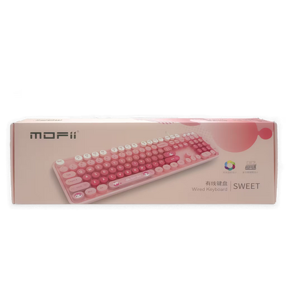 Teclado con Cable MOFII SWEET MORADO: Estilo Retro y Productividad