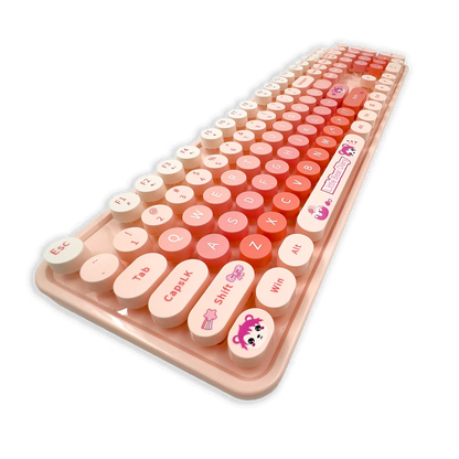 Teclado con Cable MOFII SWEET ROSADO: Estilo Retro y Productividad