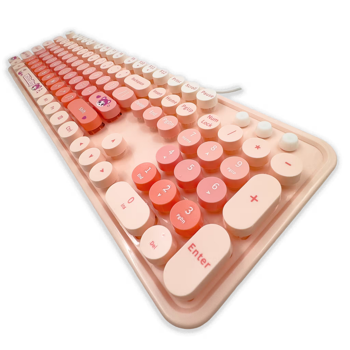 Teclado con Cable MOFII SWEET ROSADO: Estilo Retro y Productividad