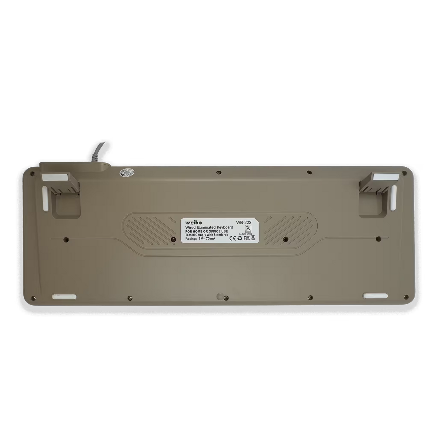 Teclado Gamer RGB Weibo WB-222 Retro - Teclas Redondas Multicolor Perilla Encoder Cable