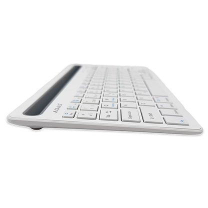 Teclado Inalámbrico Bluetooth Tipo C AOAS AS-199 | Dual Mode, Recargable y Multidispositivo para Tablet/Laptop | BLANCO
