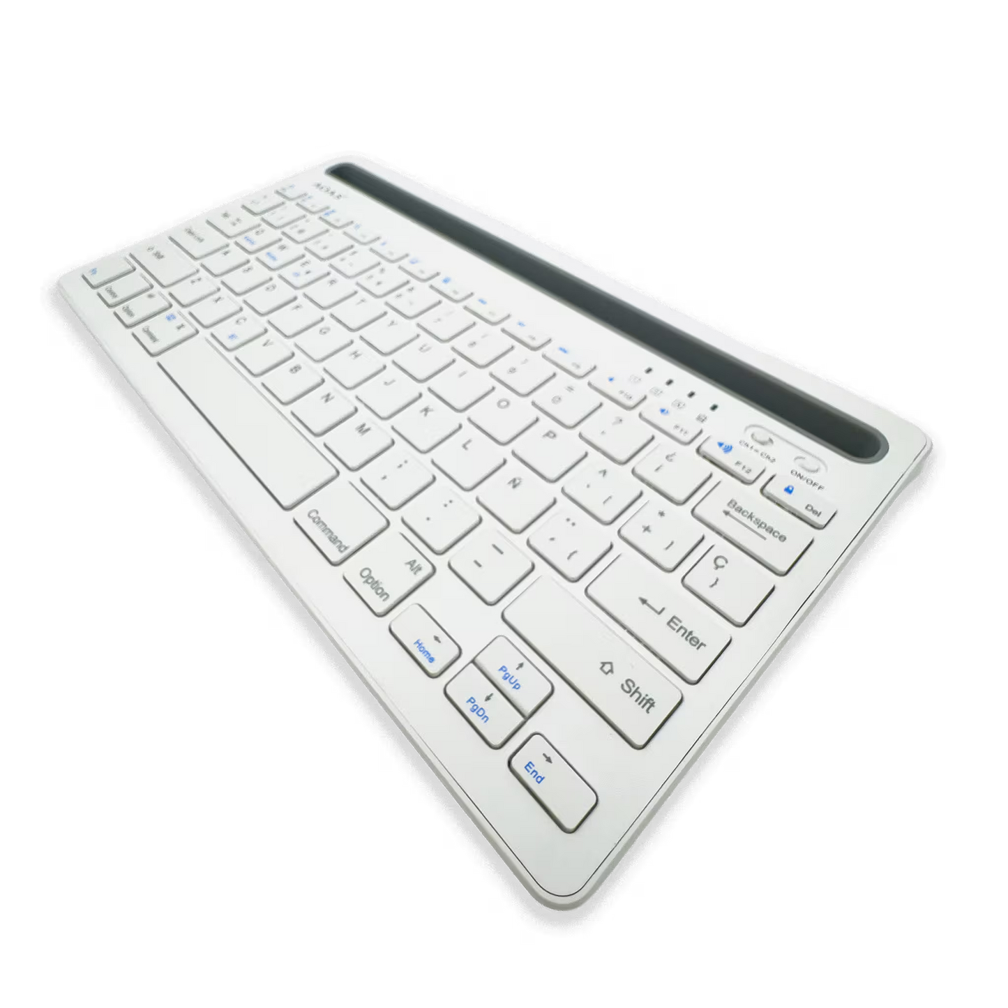 Teclado Inalámbrico Bluetooth Tipo C AOAS AS-199 | Dual Mode, Recargable y Multidispositivo para Tablet/Laptop | BLANCO