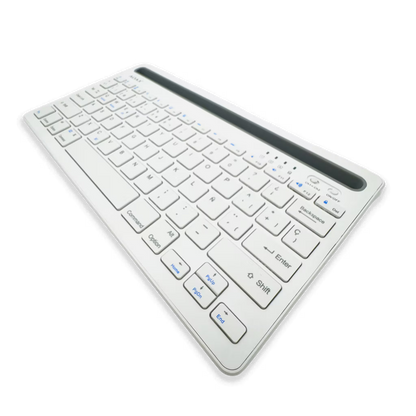 Teclado Inalámbrico Bluetooth Tipo C AOAS AS-199 | Dual Mode, Recargable y Multidispositivo para Tablet/Laptop | BLANCO