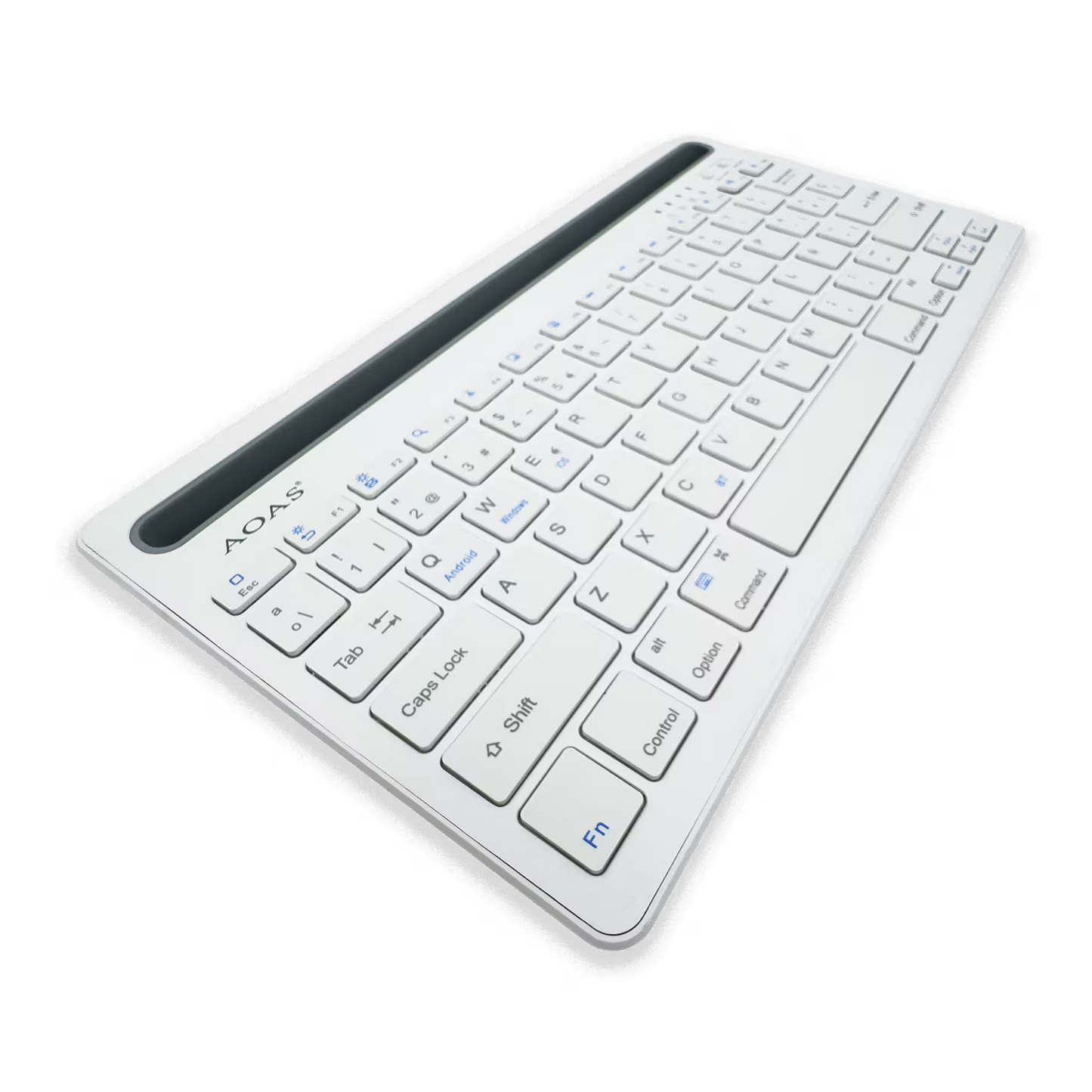 Teclado Inalámbrico Bluetooth Tipo C AOAS AS-199 | Dual Mode, Recargable y Multidispositivo para Tablet/Laptop | BLANCO
