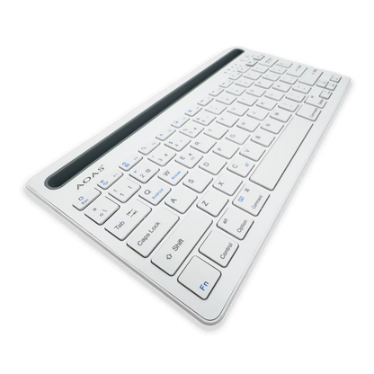 Teclado Inalámbrico Bluetooth Tipo C AOAS AS-199 | Dual Mode, Recargable y Multidispositivo para Tablet/Laptop | BLANCO